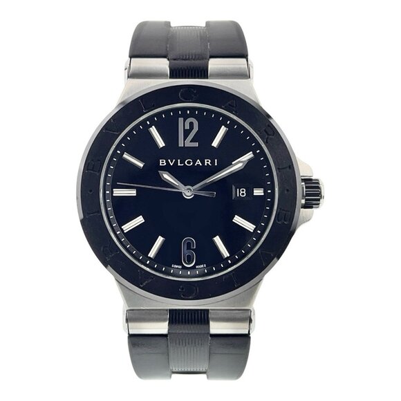 Bulgari Diagono Stainless Steel Black Dial 42mm Automatic Mens Watch DG42SC - Picture 1 of 9